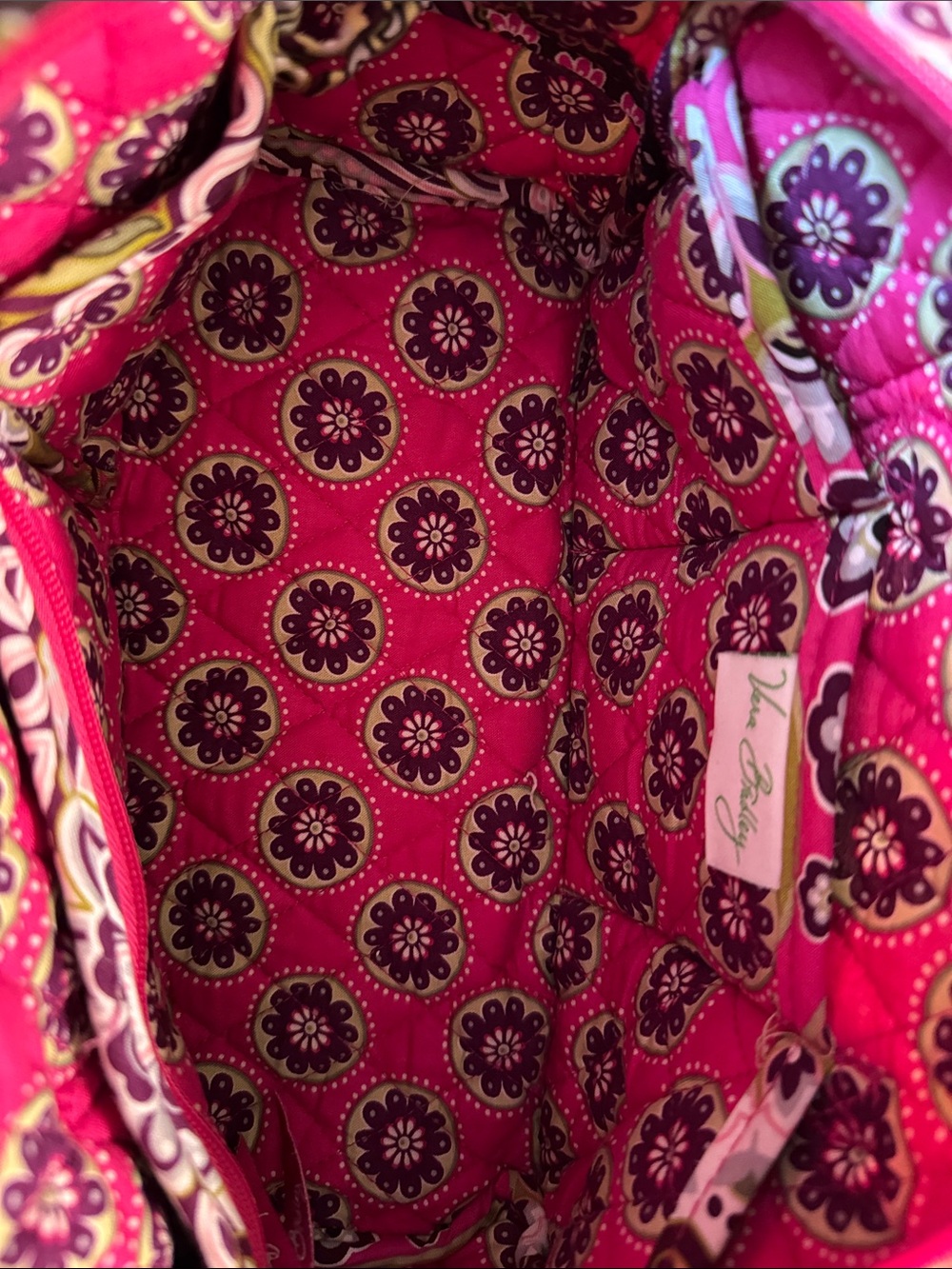 Vera Bradley Very Berry Paisley Hot Pink Floral Medallion Quilted Handbag New